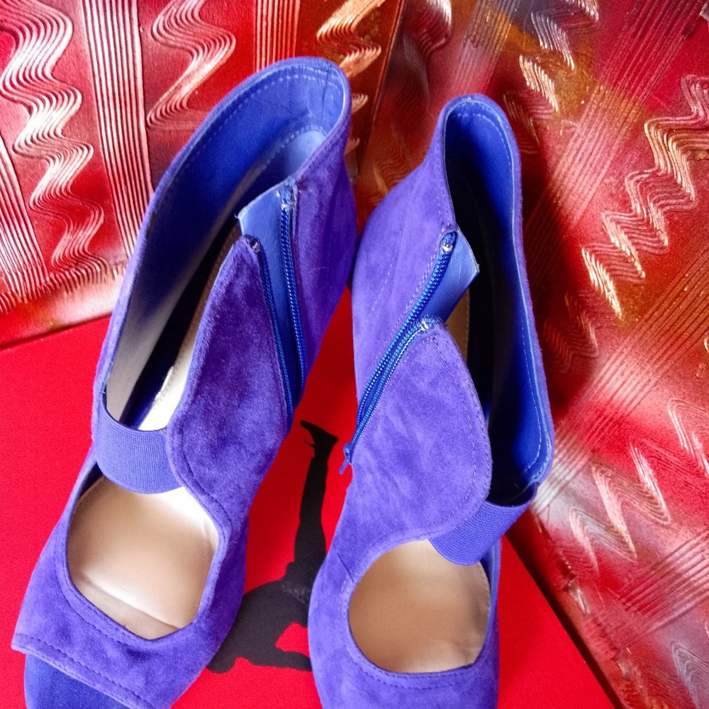 GIANNI BINI Women Ankle Booties, Blue suede, 9.5 US - Picture 9 of 12